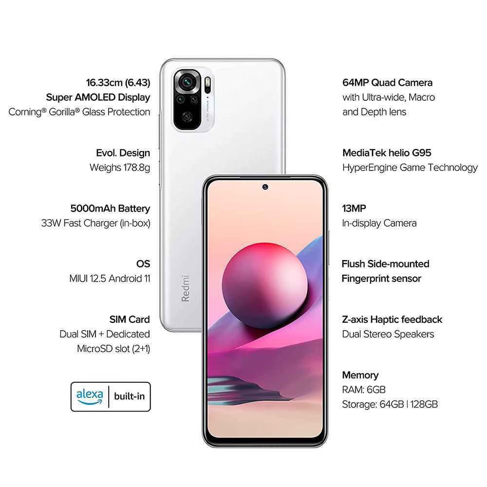 Redmi Note 10s Frost White 8GB 128GB